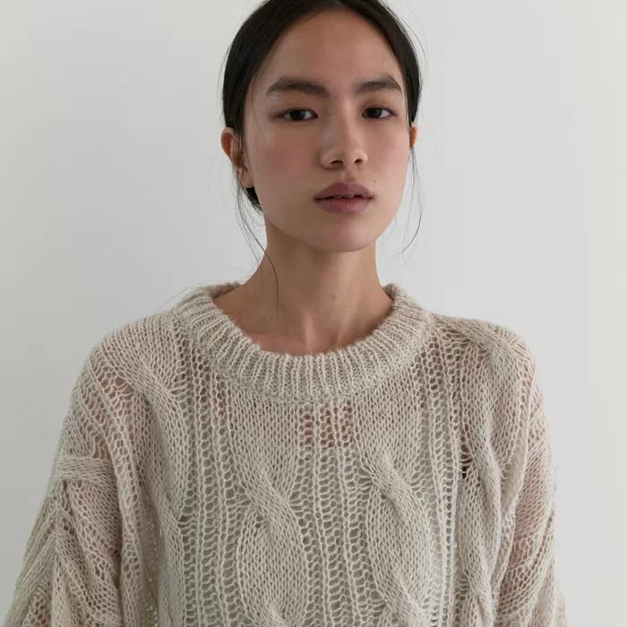 SHEER ROUND OVER KNIT_IVORY