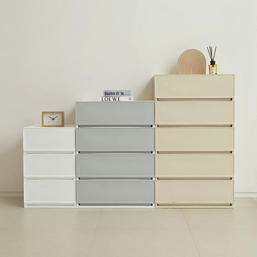 샤바스 컬러스토리 플라스틱 서랍장 400 3단 와이드 서랍장