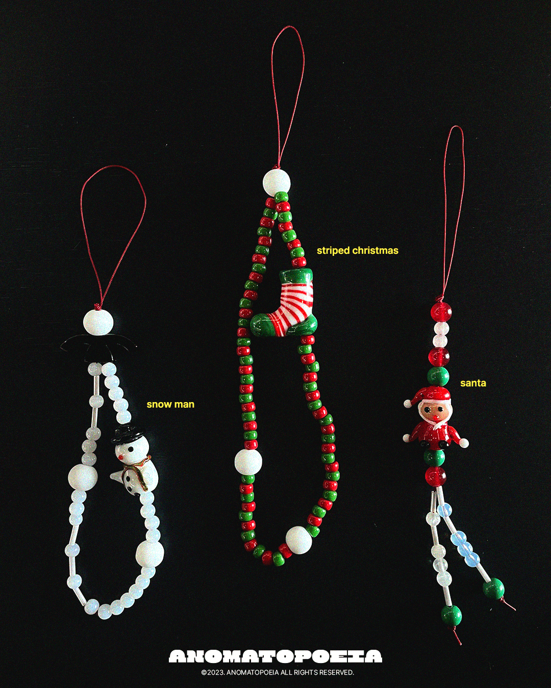 [키링]아노마토피아 크리스마스 윈터 비즈 키링
