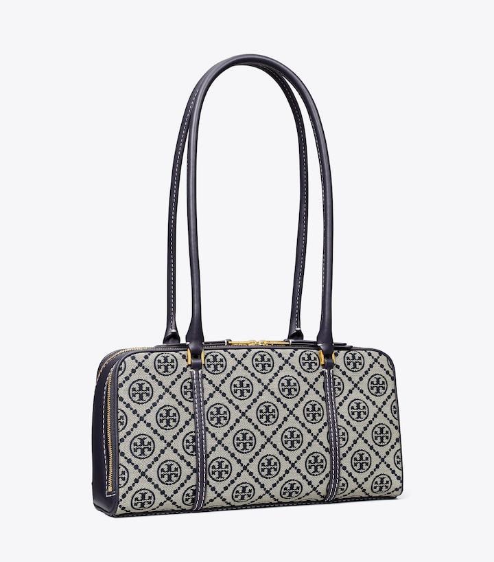T Monogram Small Marshmallow Satchel - Tory Navy