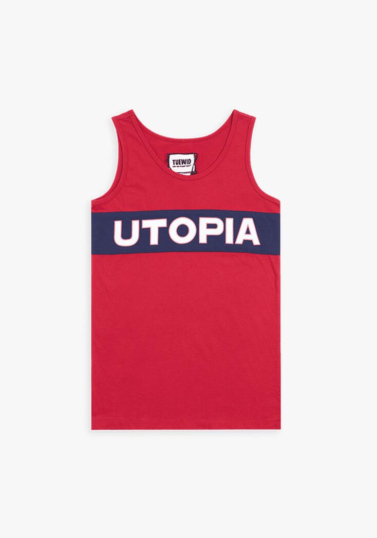 Tuewid initial scoop neck sleeveless top ‘U for utopia
