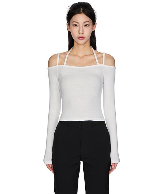 홀딩 크롭 오프숄더