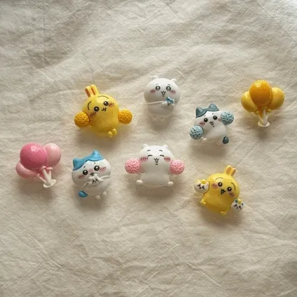 당일🎈 치어리더 먼작귀 치이카와 하치와레 자비츠 신발꾸미기 파츠 세트 (8pcs)