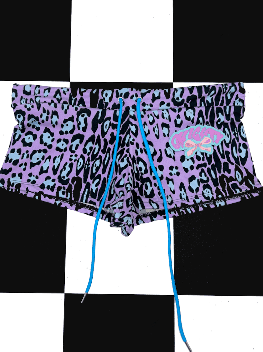 RIBBON BOY SHORT IN PURPLE LEOPARD