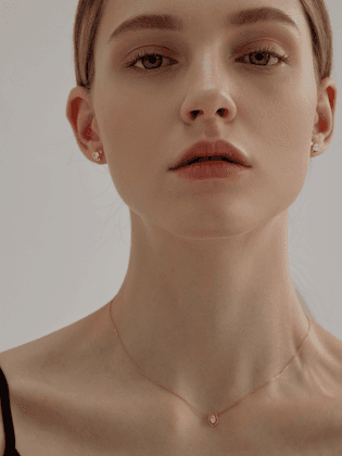 [14K] 내추럴 웨이브 오벌 목걸이