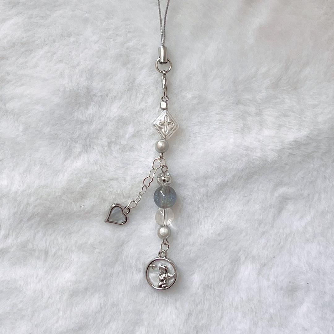 White Angel Love Silver Phone Charms Y2K Pendant Accessories For iPhone 14Promax Bag Camera Cute Kawaii Ins Korea Case
