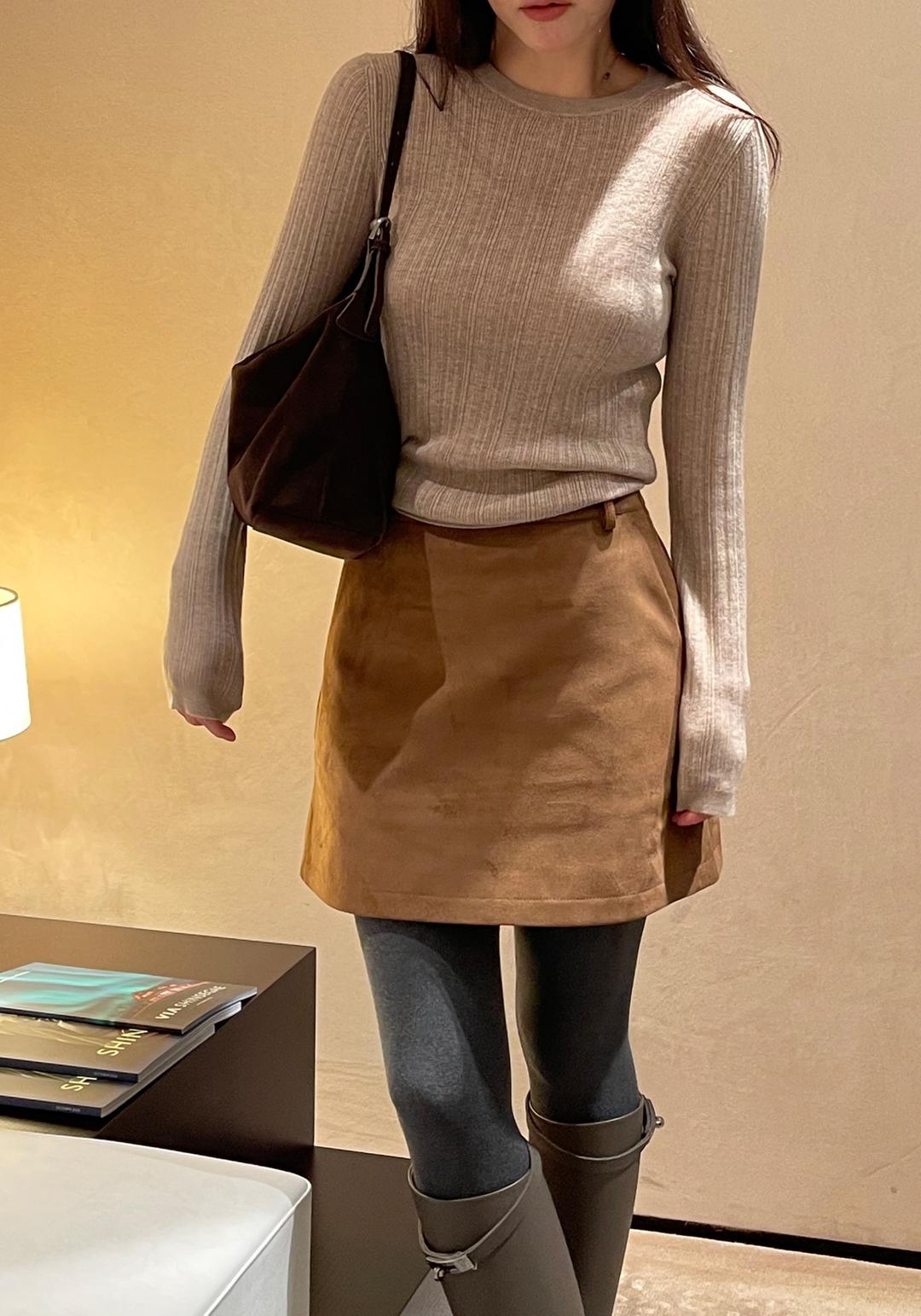 플리츠 골지 니트(4col)