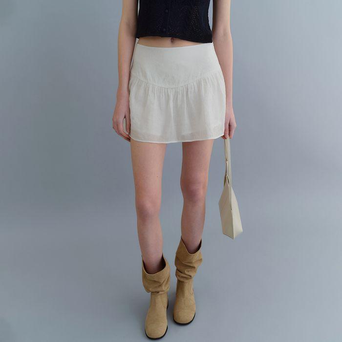 [2차] Darin Shirring PantSkirt (White)