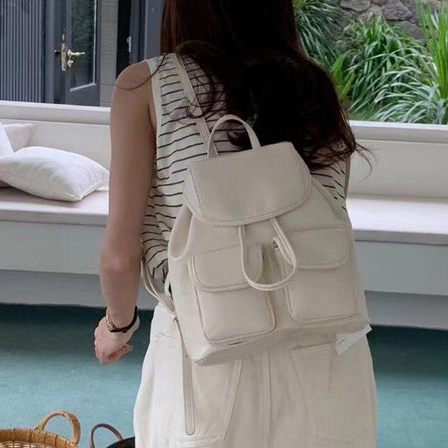 4color 투 포켓 레더 미니 백팩 B#YW329