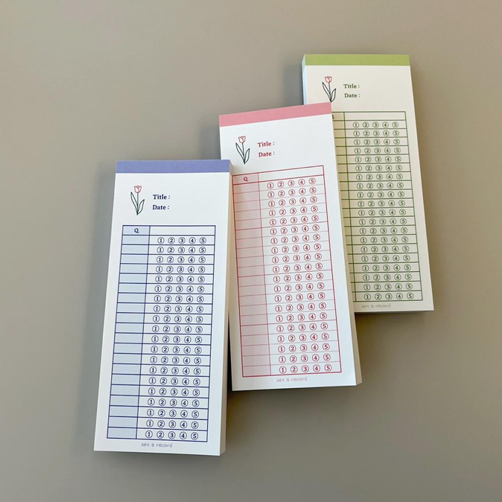 셋어레코드 미니 OMR 답안지 오지선다 사지선다 수능 공시생 5지선다 오엠알 카드 메모지