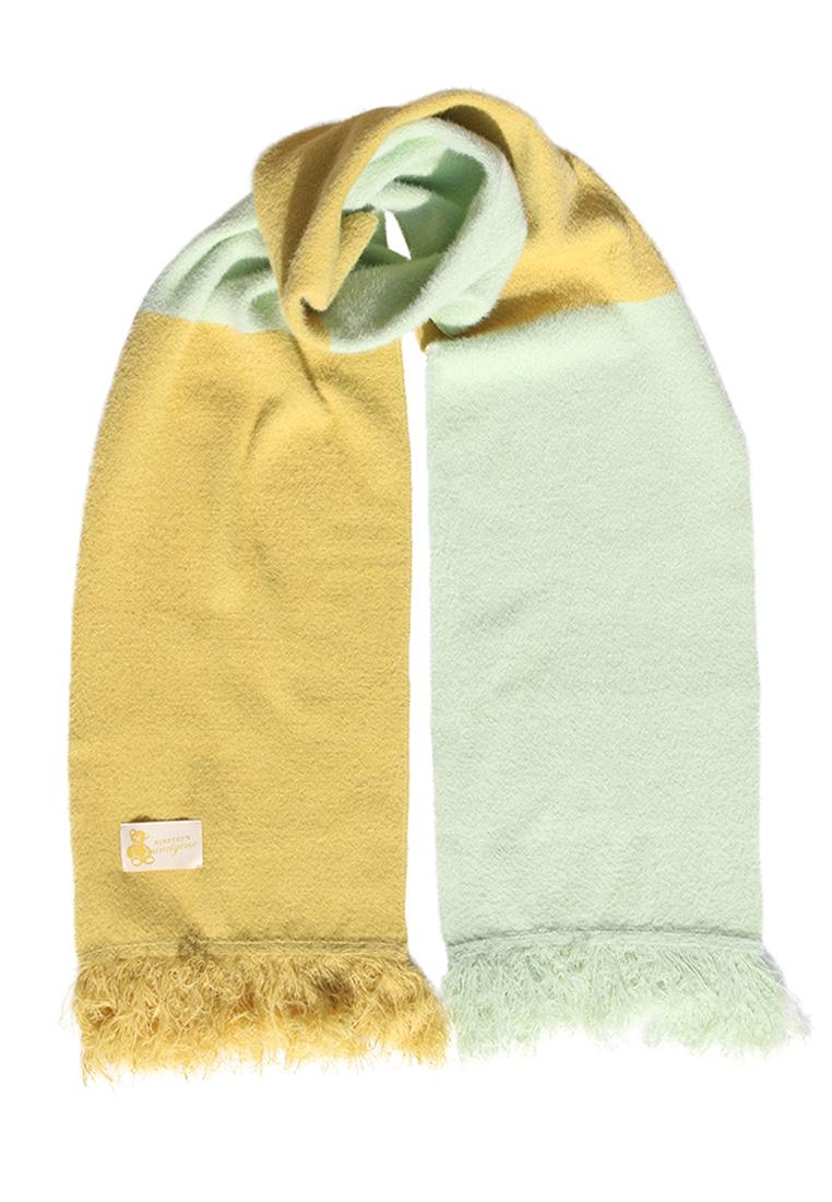 OVERSIZE FRINGE MUFFLER_MUSTARD/MINT