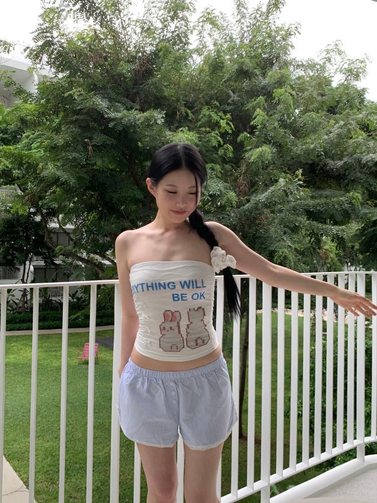 stripe pajama shorts / 스트라이프 파자마 쇼츠