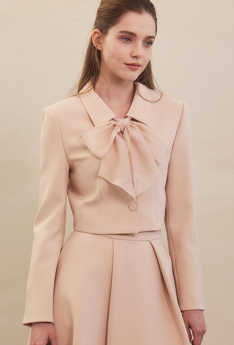 Lucy Tie Jacket (Pink Beige)