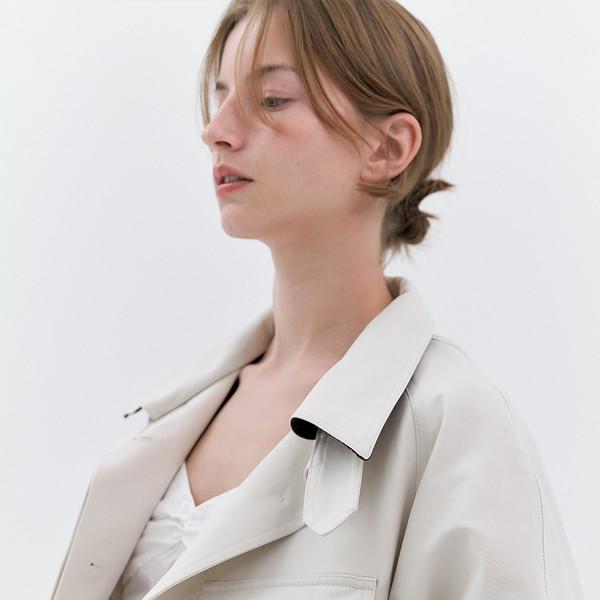 Selva Half-Trench Coat (Ivory)