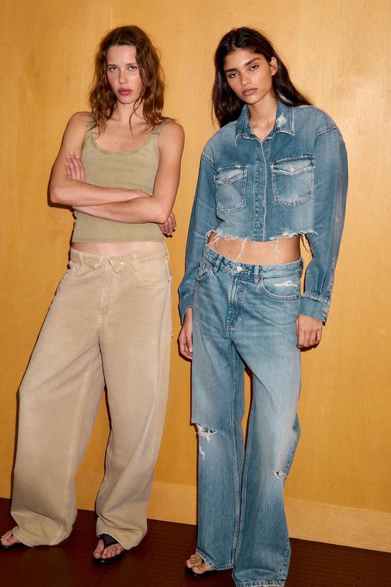 JEANS TRF BOYFRIEND 디스트로이드 미드라이즈