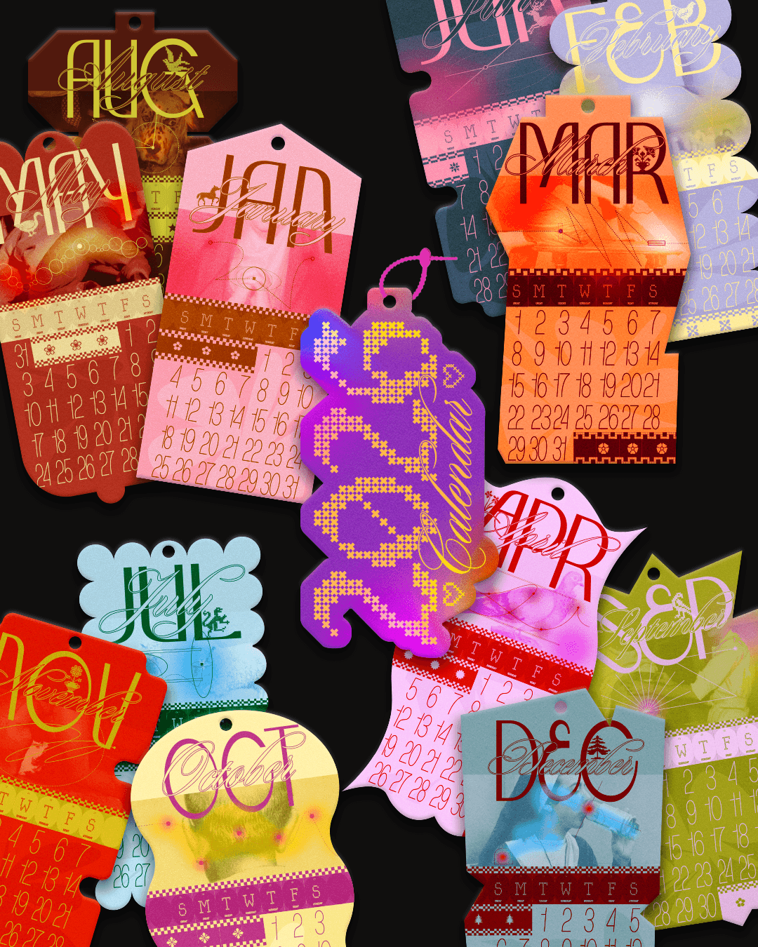 2026 calendar - shapes that turn into feelings ˖᯽ ݁˖