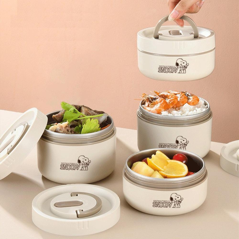 스누피 굿즈 2단 보온 도시락통 도시락가방 세트