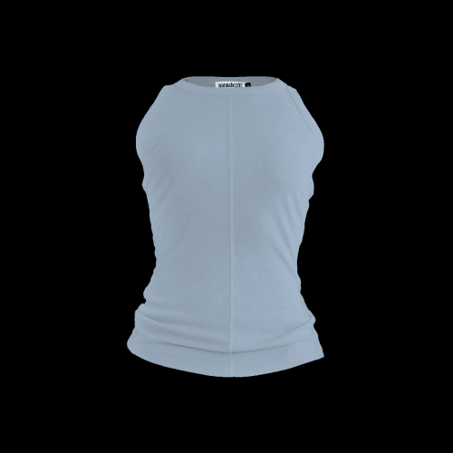 워너비즈핏(WANNABEZFIT)  슬릭 클래식 홀터넥 탱크탑 애쉬블루 - 사이즈 & 후기 | 무신사