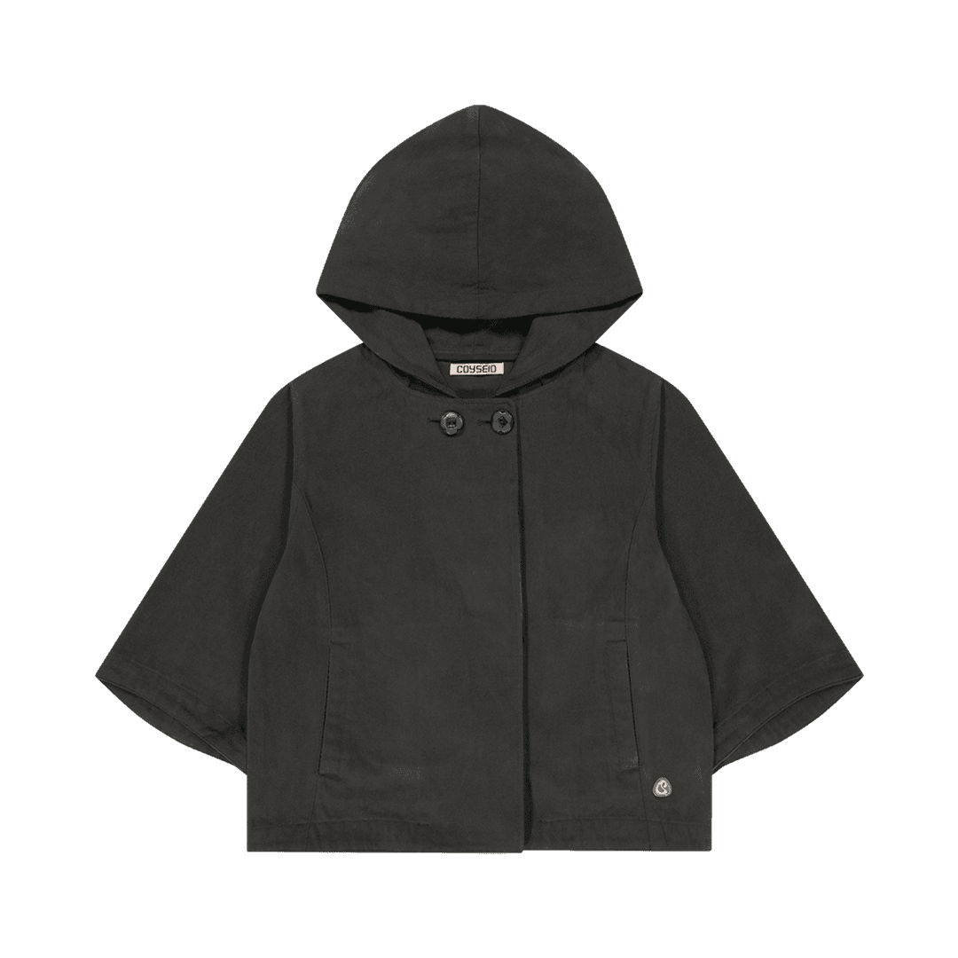 COYSEIO Hooded Capri Jacket Charcoal