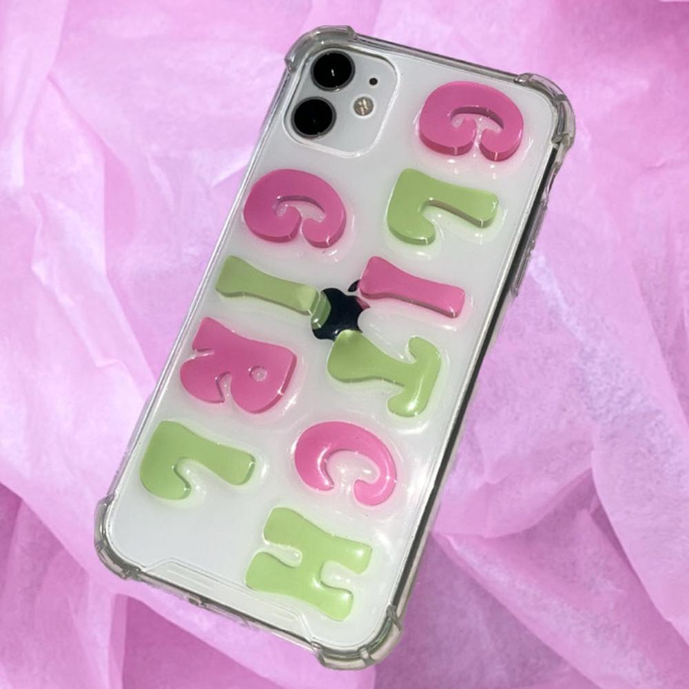 트립시터 투명 레진폰케이스 젤리 야광 유니크 키치 y2k 아이폰15 glo jelly