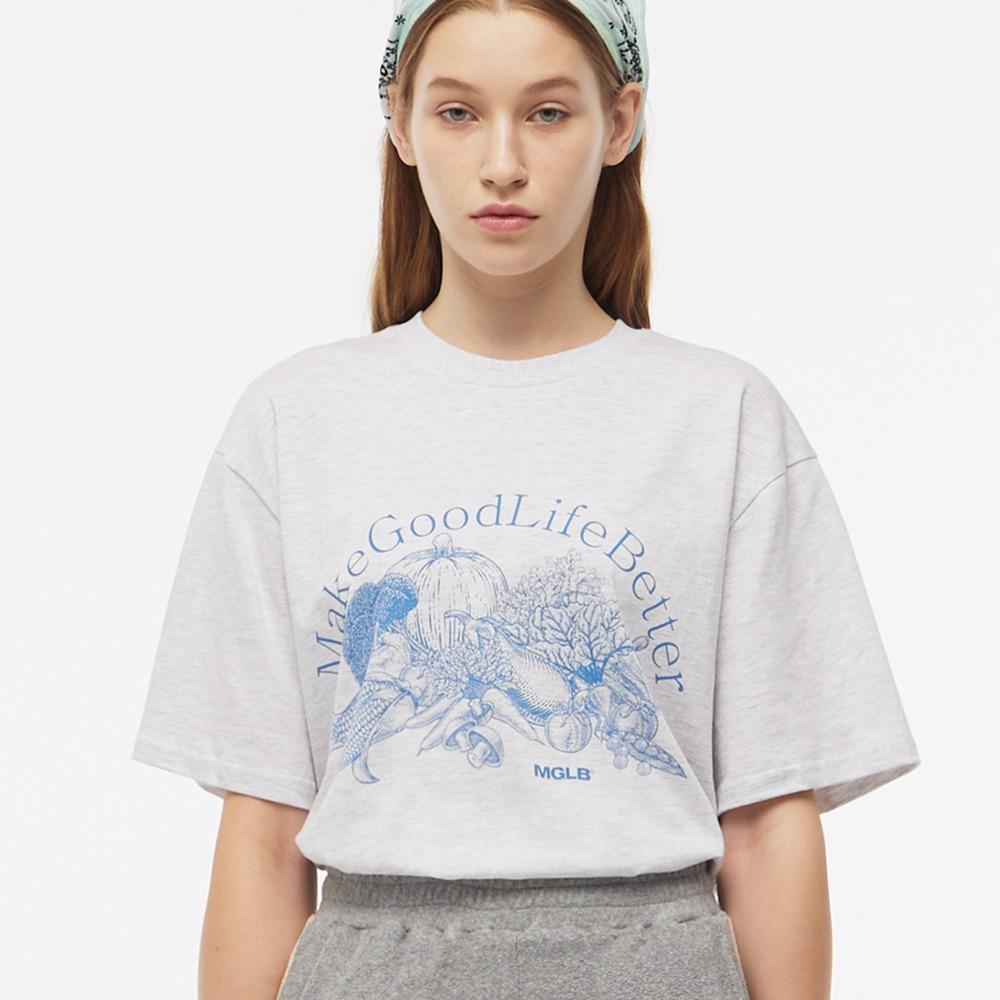 베지터블 드로잉 박스 티 (라이트멜란지)