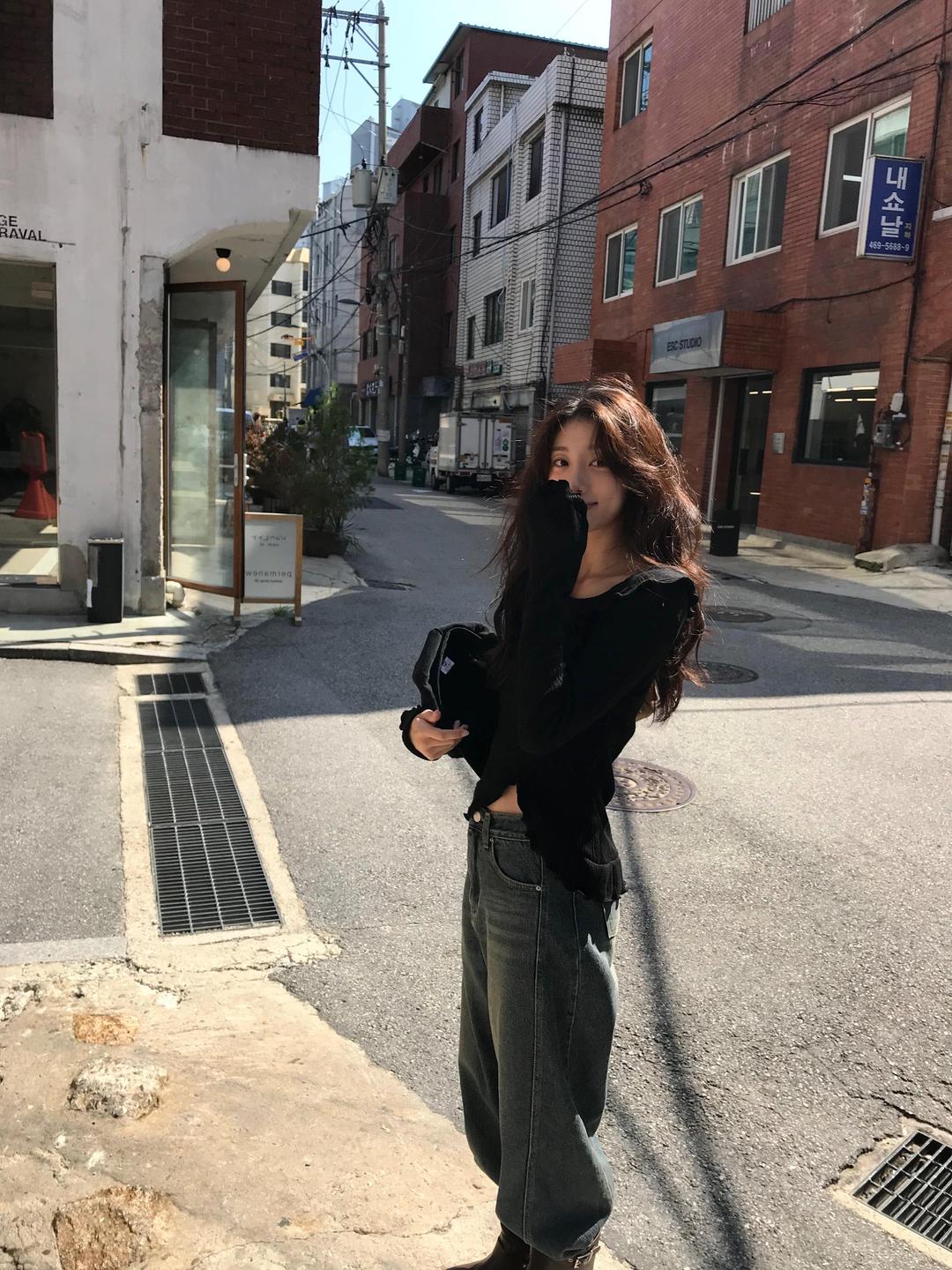 PREFRITT : Troy wide denim pants [deep blue]