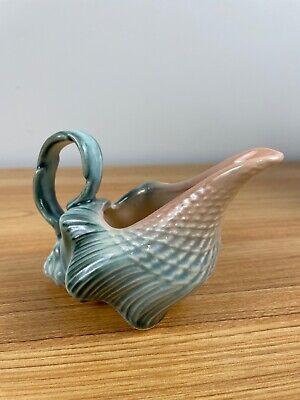 Hull Ebb Tide 미드 센추리 콘치 조개껍데기 티 크리머 그린 핑크 컬러 도자기