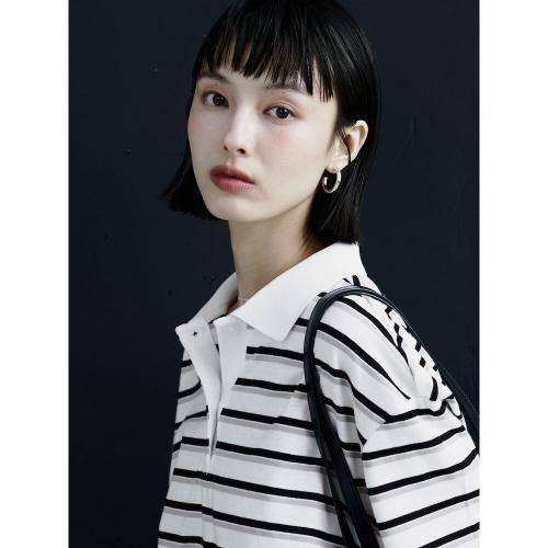 스트라이프 변형 피케티  화이트