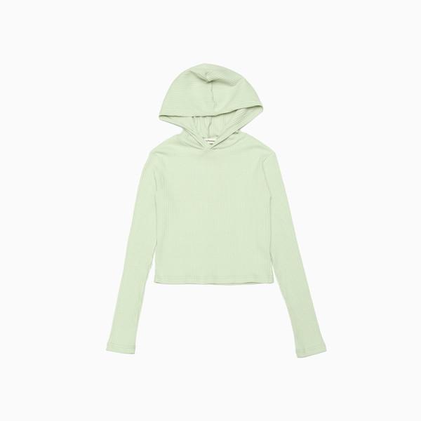 Ripped Crop Hoodie (Melon)