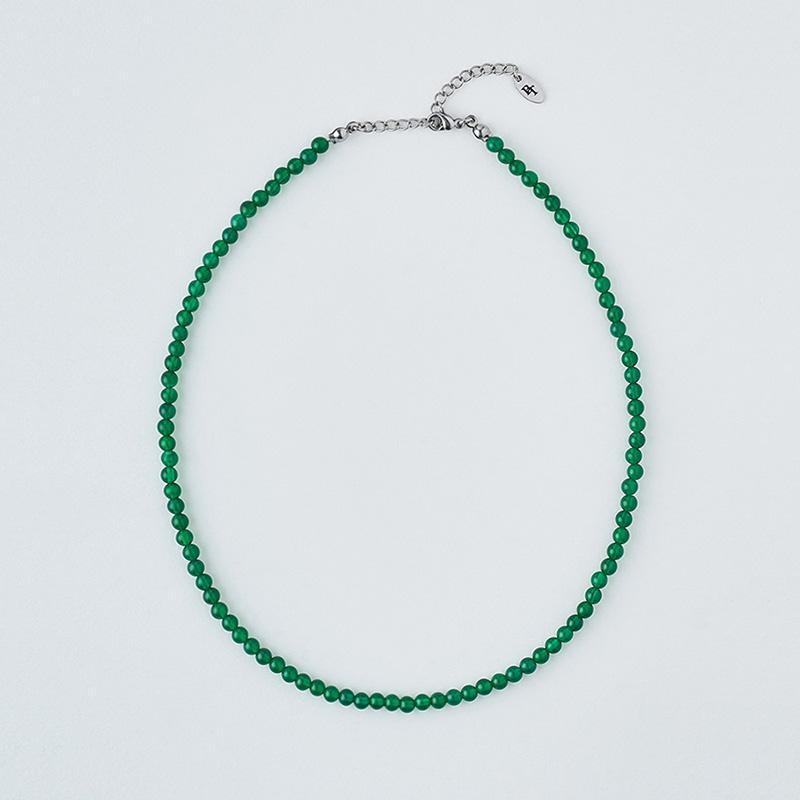 BT 원석 목걸이 03 (4mm 그린 오닉스)