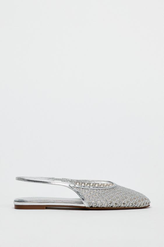 METALLIC BRAIDED SLINGBACK SHOES