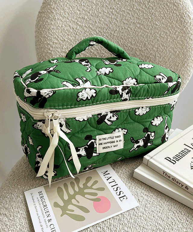 그린퍼피 대용량 파우치 여행 가방 화장품 다용도 수납 가방