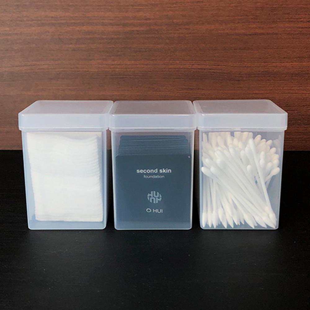 화장솜 면봉 케이스 반투명