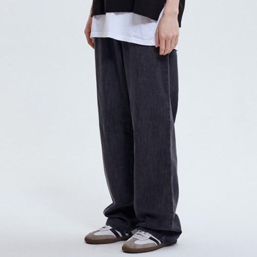 [여름원단] LX8709 BK 이지밴딩 와이드 데님 (VINTAGE BLACK)