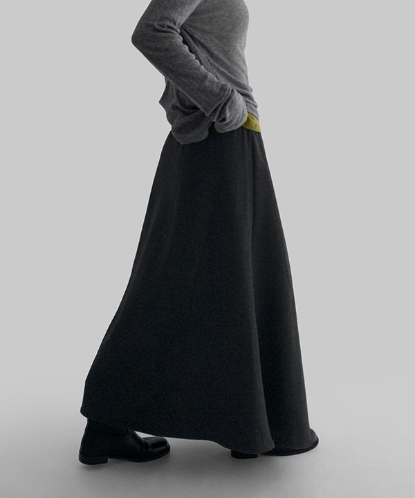 매니크 [무료배송] 데코이 기모 밴딩 베이직 롱 스커트