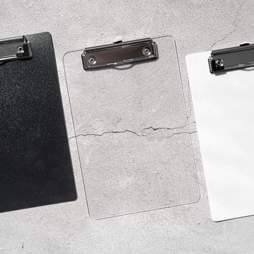 어른문방구 심플한 A5 클립보드 블랙 화이트 반투명 컬러 디자인