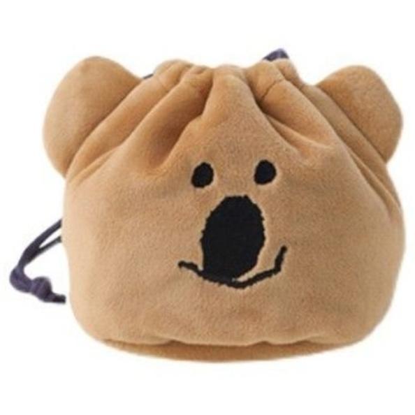 말랑젤리 햅삐 쿼카 조리개 파우치, 카라멜 브라운, 21 x 15 cm