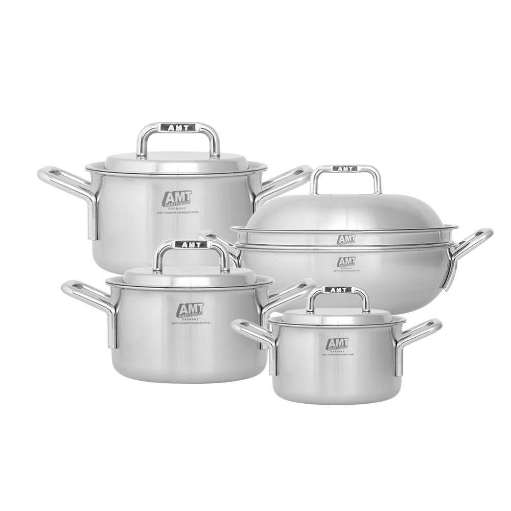 AMT 스텐 통5중 인덕션냄비 인덕션용냄비 샤프 파티웍 4종세트 사은품 샤프 손잡이 소2 대4