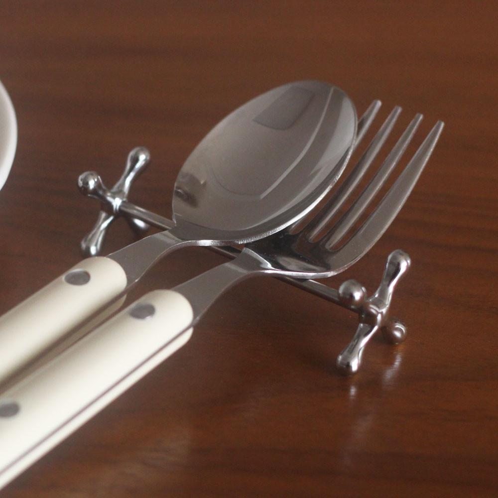 실버 크로스 커트러리 레스트 숟가락젓가락 덤벨 수저받침대