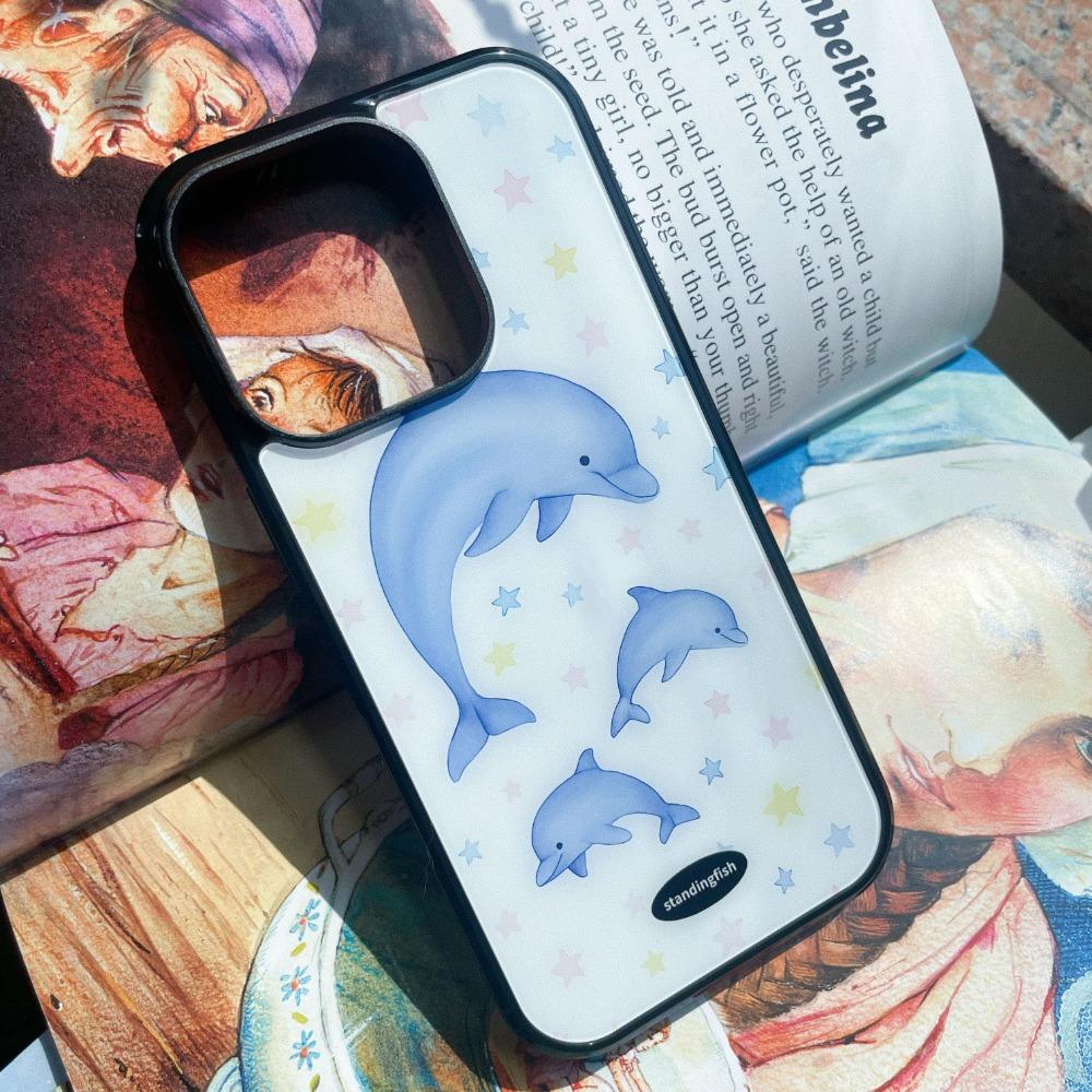 [+S25 시리즈]  dolphin&baby star phone case_glossy