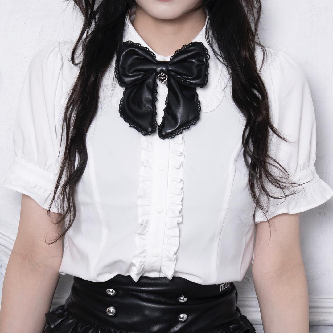 《mine》ビックリボンレースクリップ - ブラック