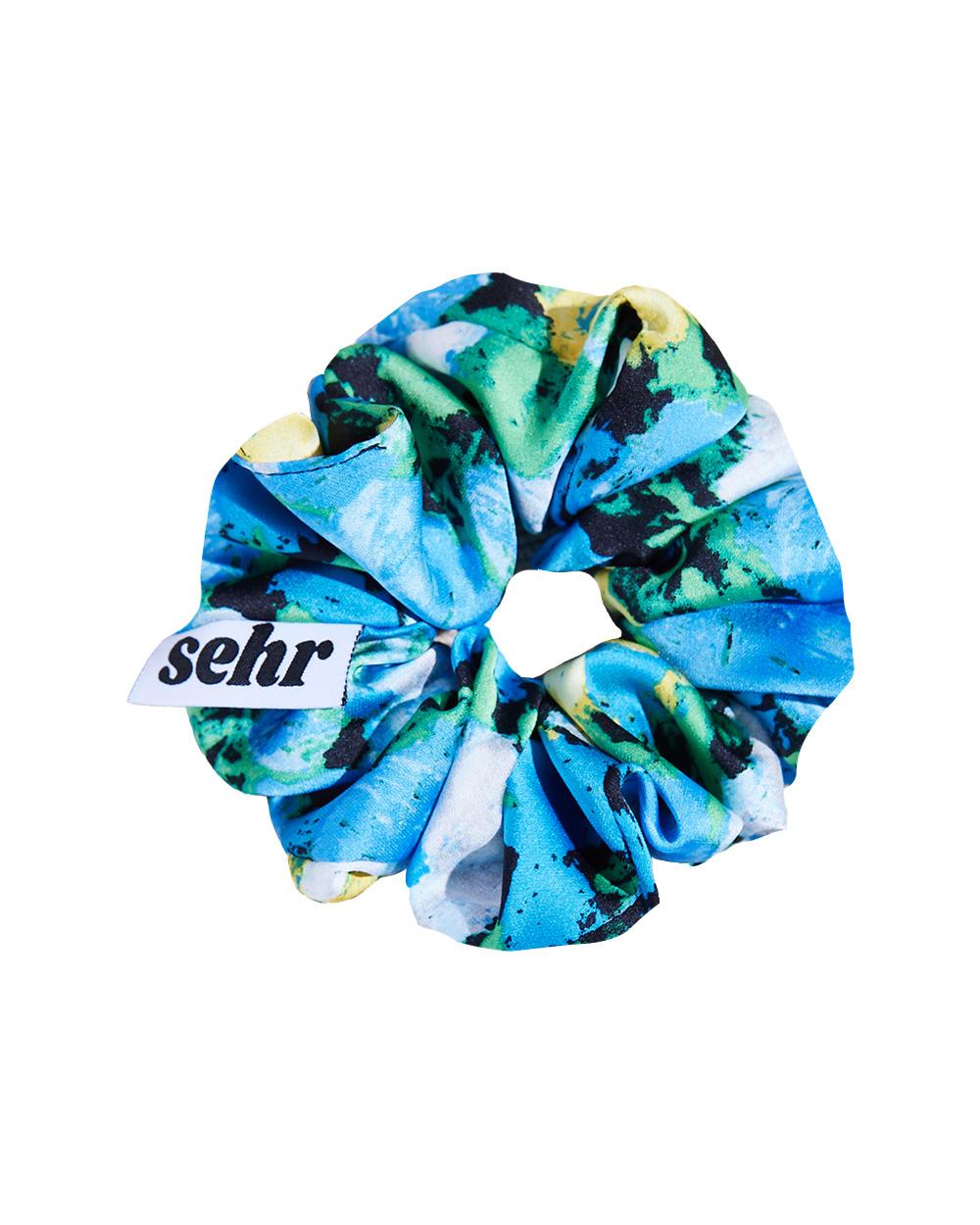 Wild Flower Blue Scrunchie