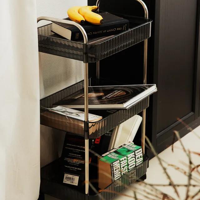 🖤시크블랙 투명트롤리 3단🖤(✨신상특가✨)스페셜 블랙 에디션! 더욱 특별한 이동식 선반 수납장! 시크하고 감각적으로!