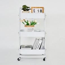 레퓰리 철제 트롤리 선반 3단 이동식