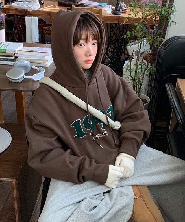 [UNISEX]1920부클자수 후드티