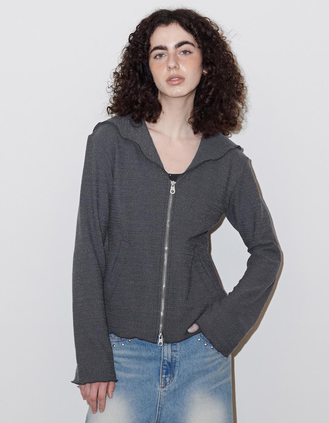 SAILOR TWO-WAY ZIPPED JACKET, CHARCOAL
