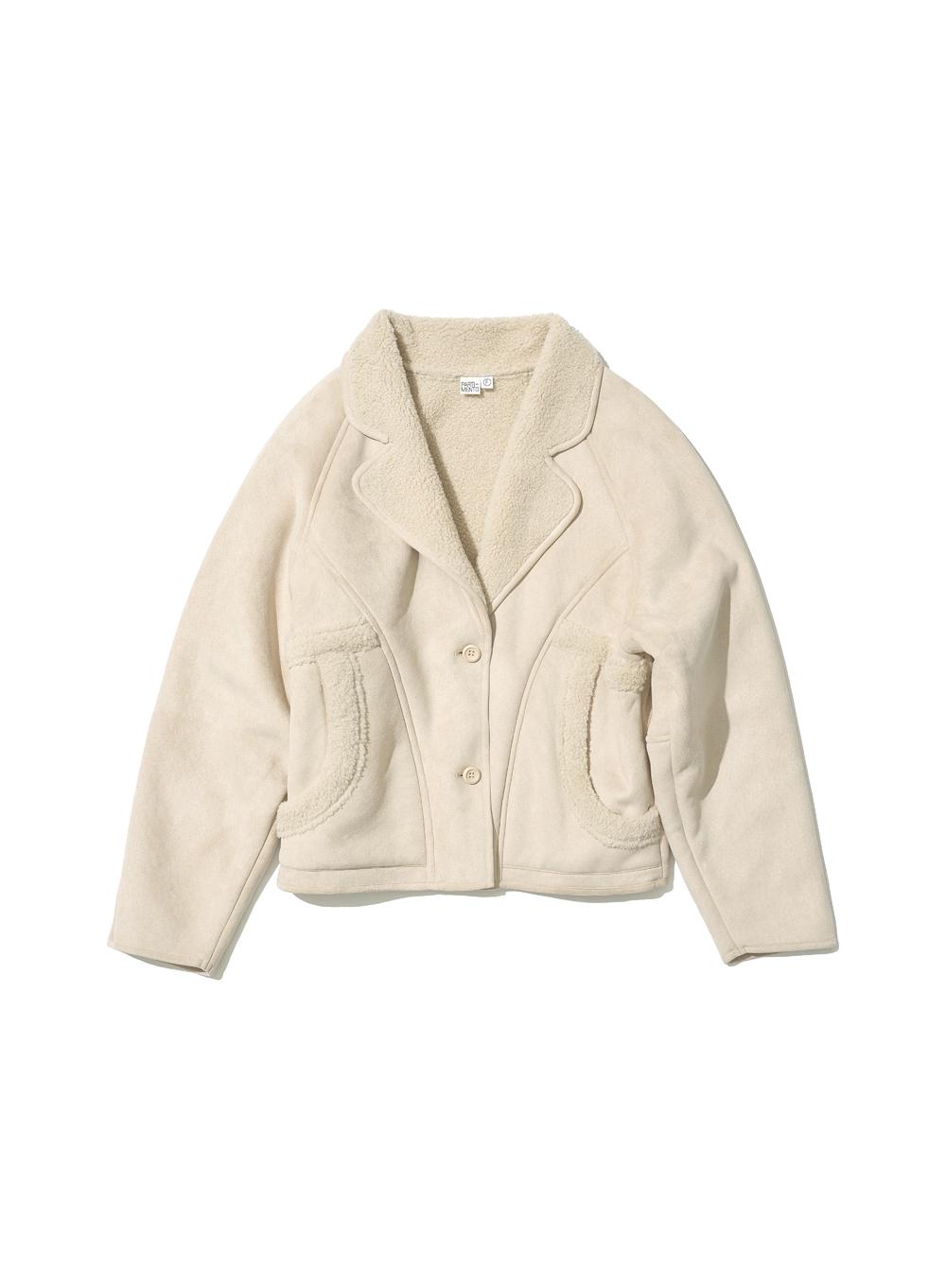 [WOMEN] SUEDE SHEARLING COAT_IVORY