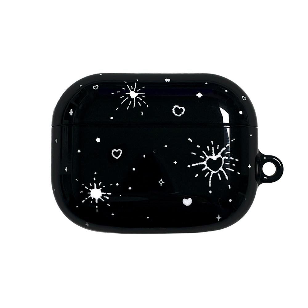 럽마셀 블랙 하트밤 에어팟 하드 케이스