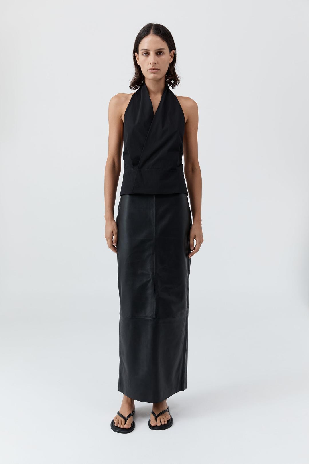 Halter Wrap Top - Black - L