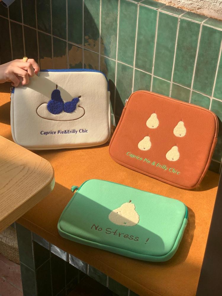 수심 Pear Pouch(3 color) 아이패드 파우치 배 태블릿 귀여운 수납 가방 백